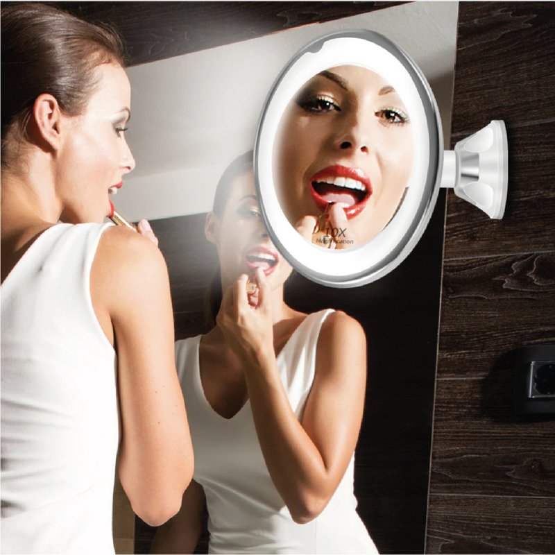 Make-Up Spiegel mit LED | 10x Zoom